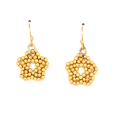 Aretes nomeolvides chicos dorado gancho